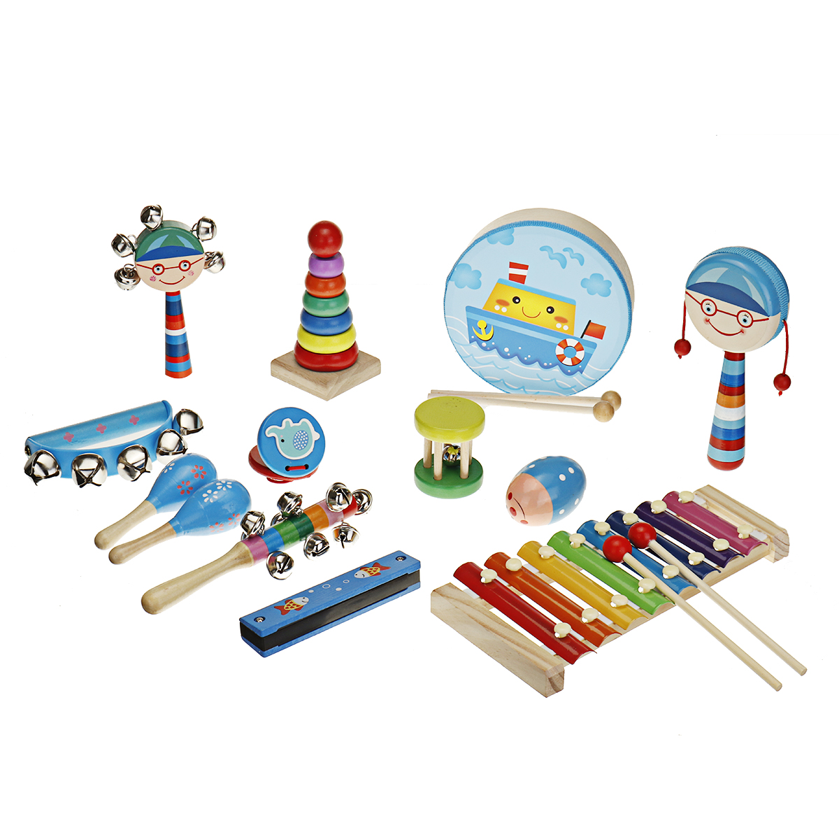 713-Pcs-Colorful-Musical-Percussion-Safe-Non-toxic-Instruments-Kit-Early-Educational-Toy-for-Kids-Gi-1805313-4