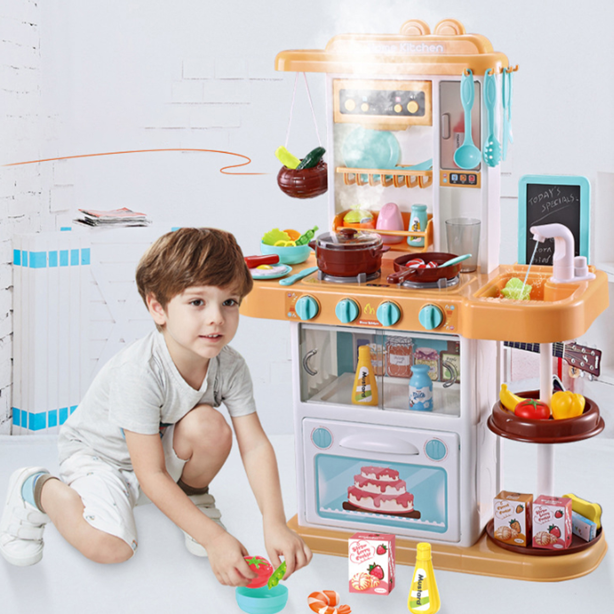 72CM-Height-43-Pcs-ABS-Plastic-Simulation-Spraying-Kitchen-Cooking-Educational-Toy-with-Sound-Light--1710144-3