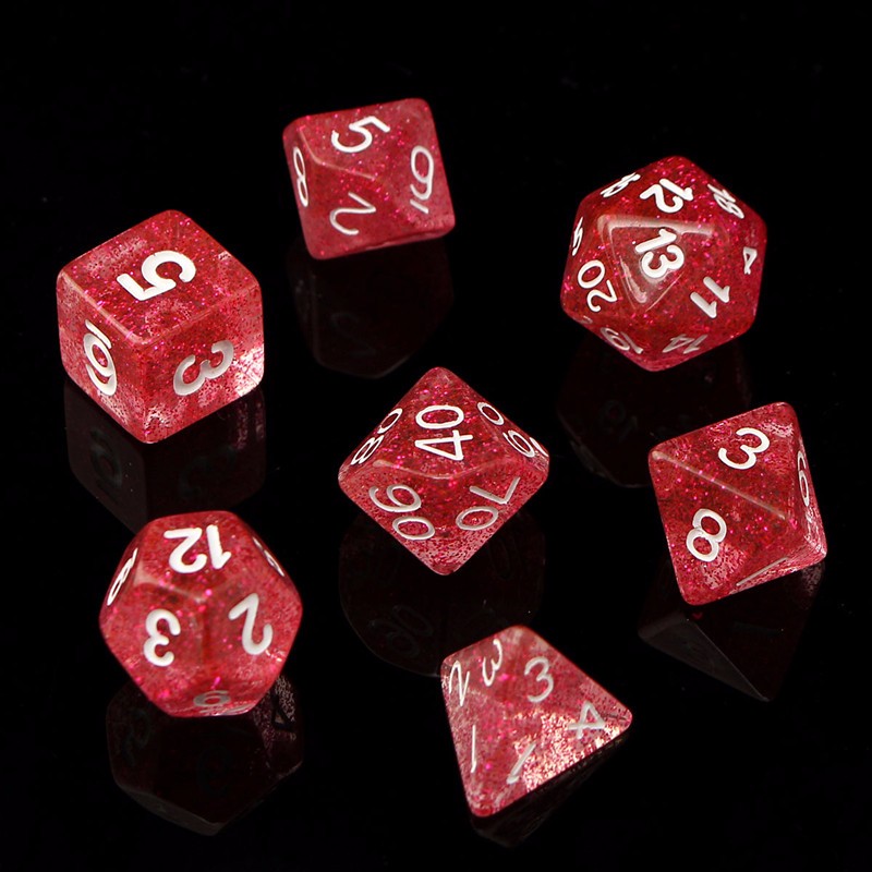 7PCS-TRPG-Game-Dungeons--Dragons-Glitter-D4-D20-Multi-Sides-Dice-Pink-1064120-9