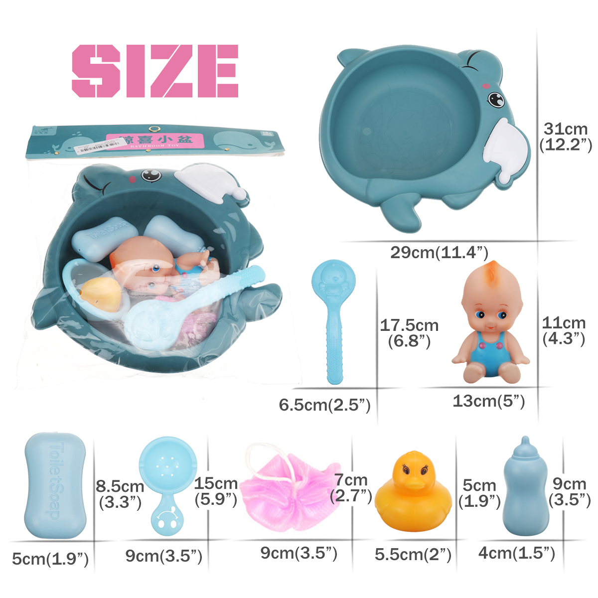 8-Pcs-Baby-Kids-Bath-Basin-Doll-Duck-Shower-Bathtub-Floating-Toys-1788620-14