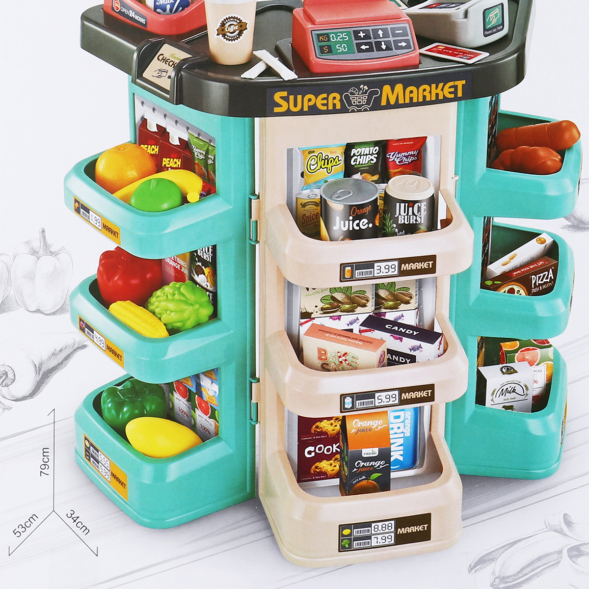 Children-Play-House-Kitchen-Simulation-Toys-Scanner-Credit-Card-Machine-Trolley-Shopping-Trolley-Cas-1635566-3