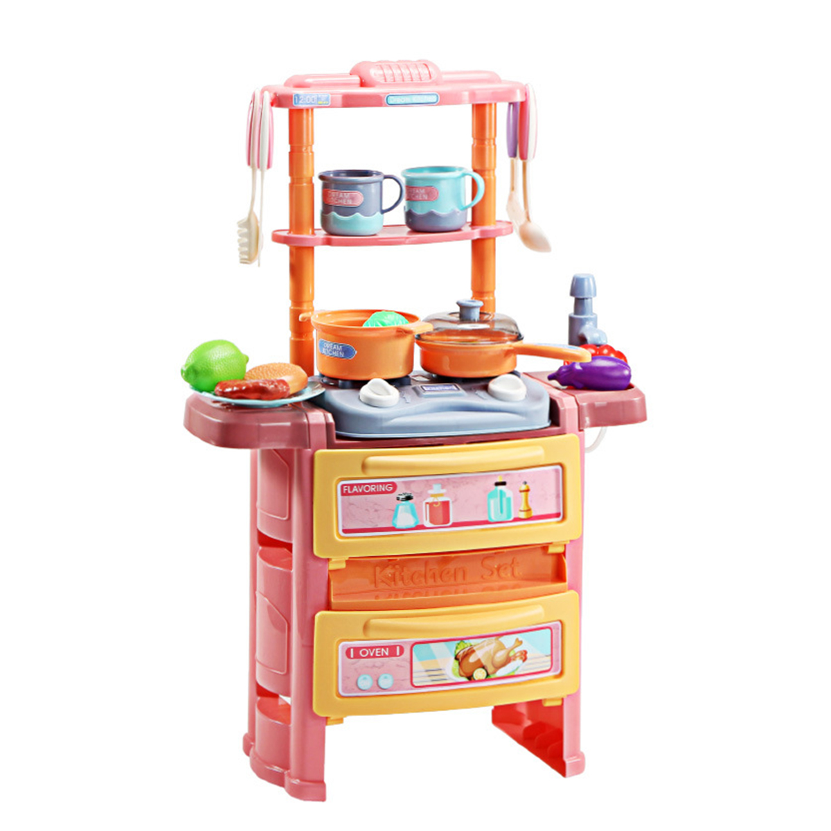Dream-Kitchen-Role-Play-Cooking-Children-Tableware-Toys-Set-with-Sound-Light-Water-Outlet-Funtion-1678214-4