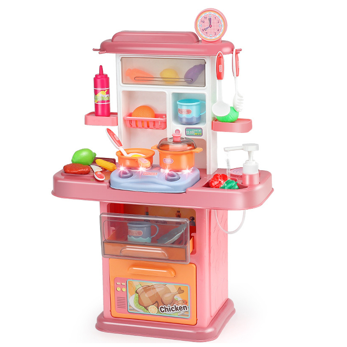 Dream-Kitchen-Role-Play-Cooking-Children-Tableware-Toys-Set-with-Sound-Light-Water-Outlet-Funtion-1678214-5