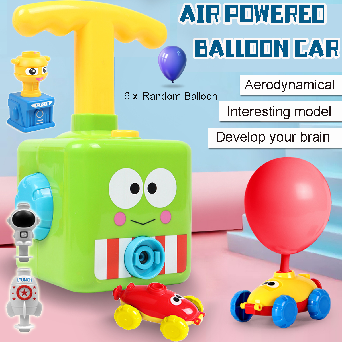 Fun-Inertia-Balloon-Powered-Car-Toys-Aerodynamics--Launcher-Rocket-1818650-2