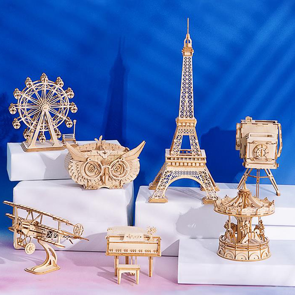 Robotime-TG301-Airplane-Creative-3D-Puzzle-Handmade-DIY-Wooden-Assembled-Desktop-Decoration-Toys-1733571-1