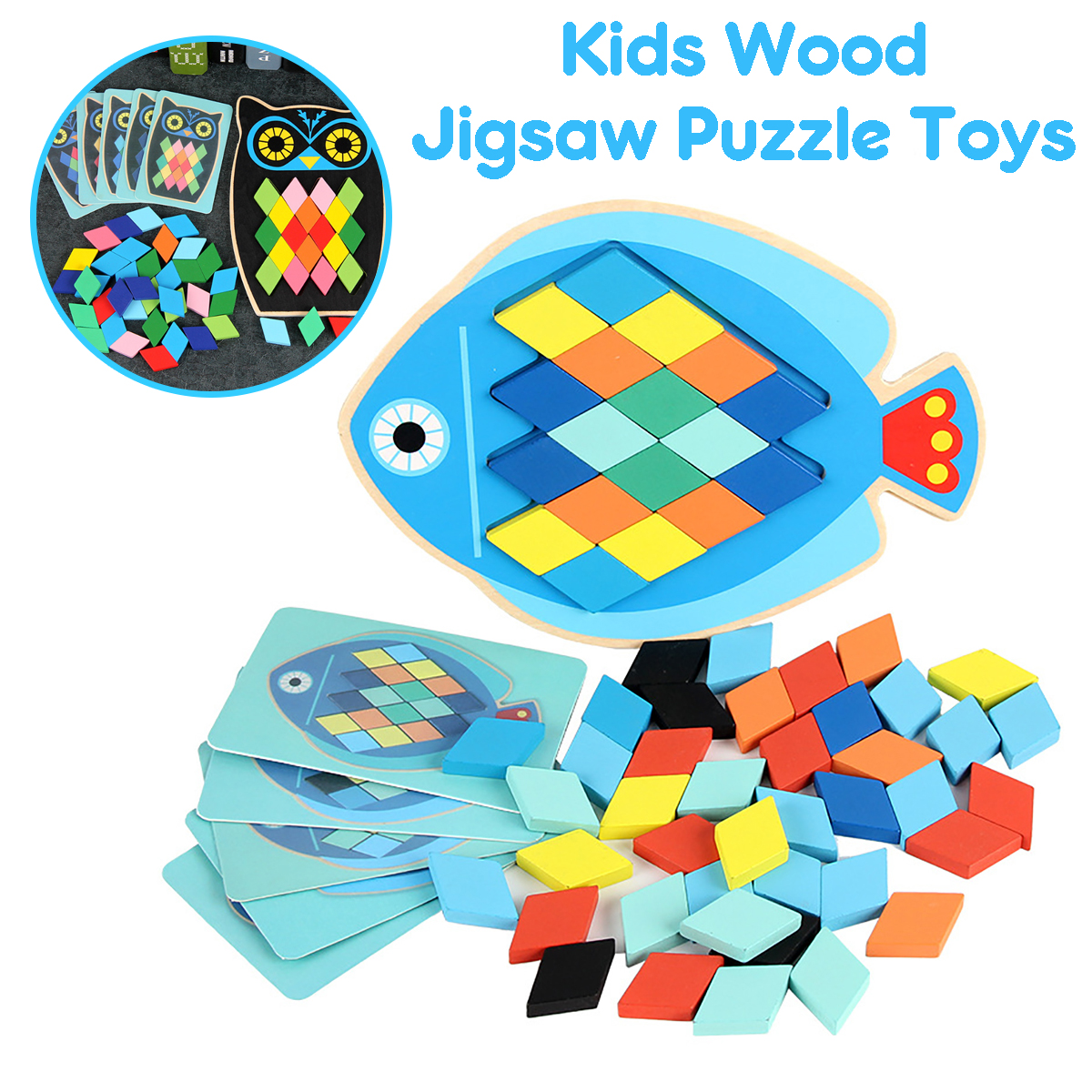 Wood-DIY-Assembly-Jigsaw-Puzzle-Toy-Colors-Shapes-Cartoon-Fish-Owl-Matching-Cards-Toy-for-Children-L-1682195-9