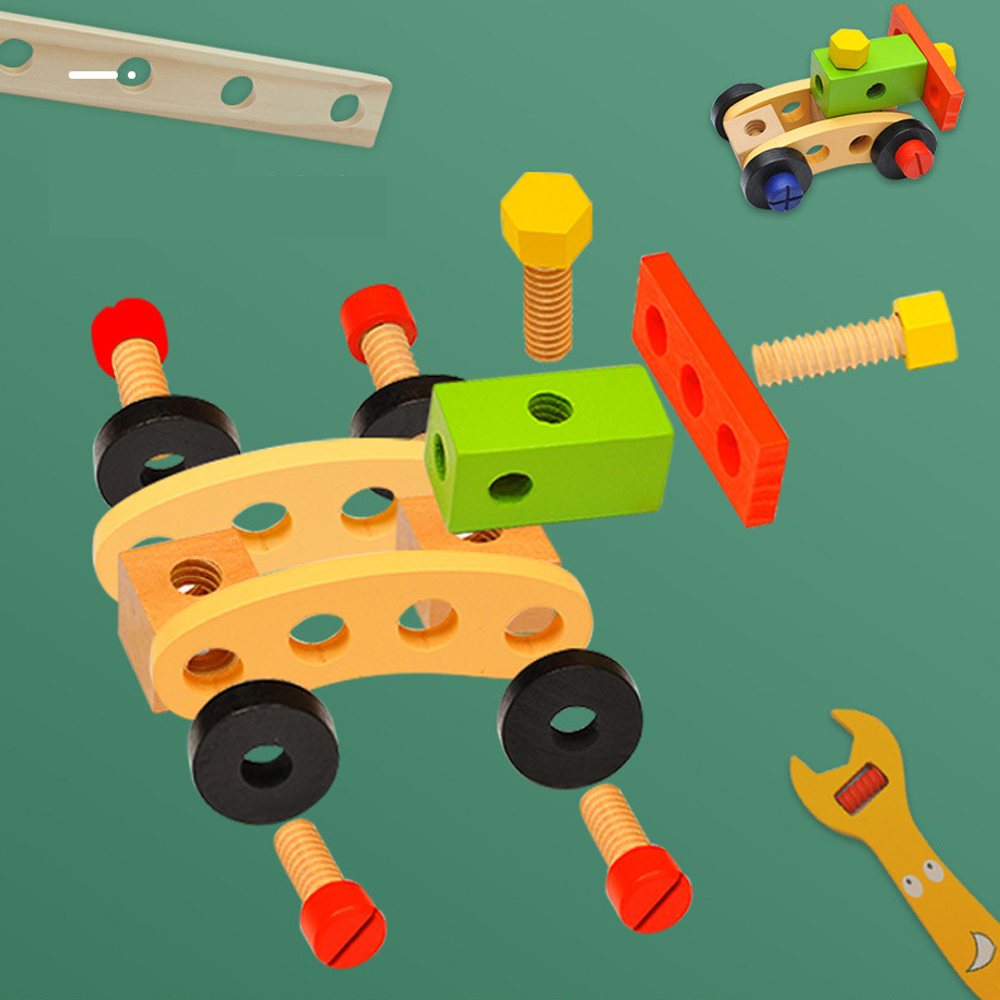 Wooden-Simulation-DIY-Multi-shaped-Nut-Combo-Set-Boy-Repair-Kit-Early-Childhood-Education-Puzzle-Toy-1804046-2