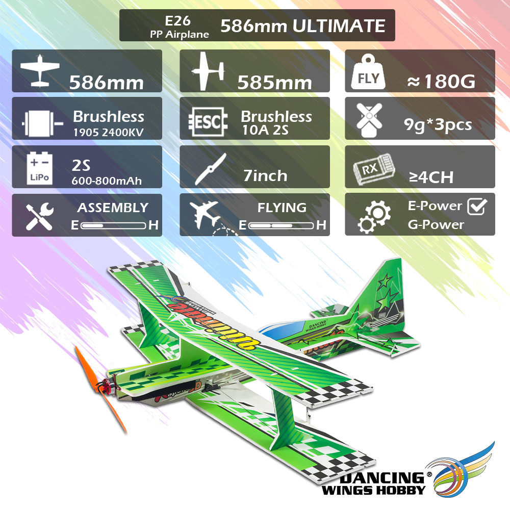 Dancing-Wings-Hobby-E26-Ultimate-586MM-23inch-Wingspan-3D-RC-Airplane-Kit-with-Power-System-1889103-7