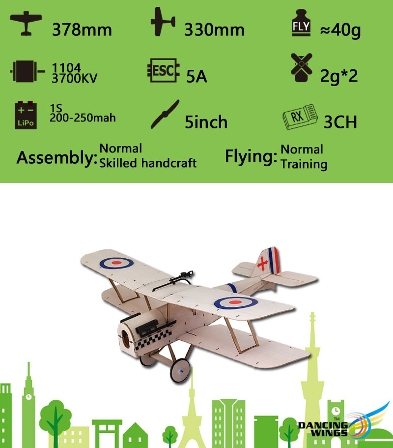 Dancing-Wings-Hobby-SE5A-378mm-Wingspan-Balsa-Wood-Laser-Cut-Biplane-RC-Airplane-1836584-1