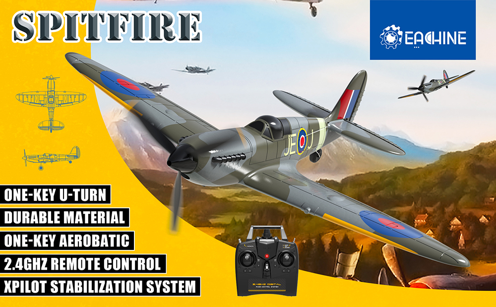 Eachine-Spitfire-24GHz-EPP-400mm-Wingspan-6-Axis-Gyro-One-Key-U-Turn-Aerobatic-Mini-RC-Airplane-RTF--1913501-1