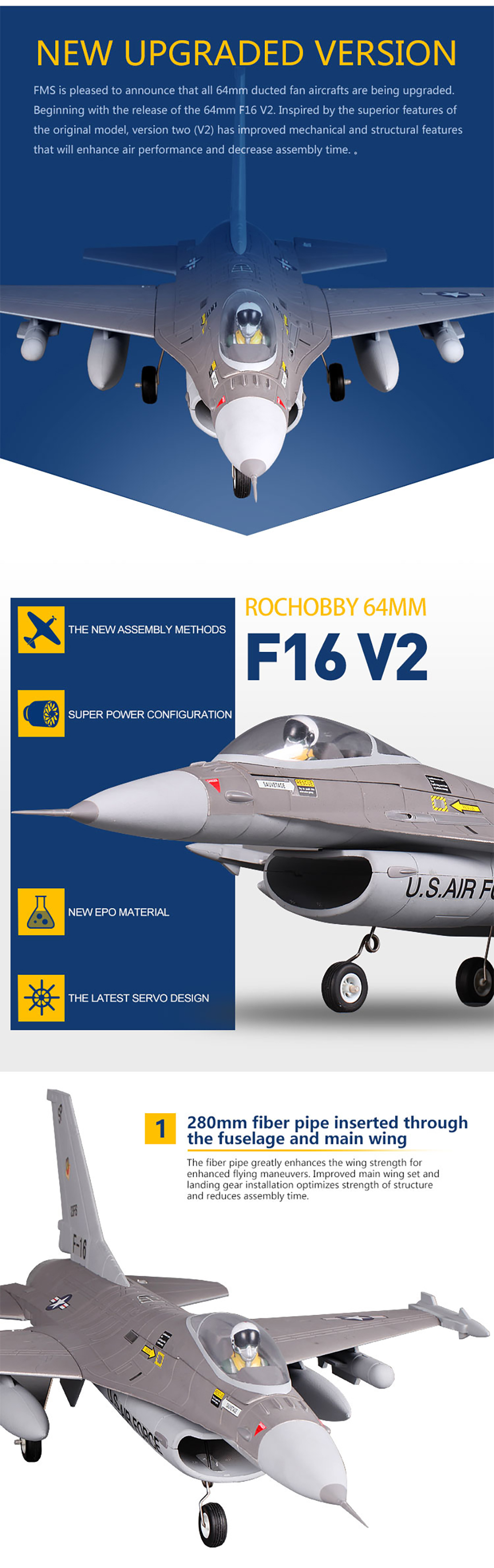 FMS-F-16-Fighting-Falcon-V2-760mm-Wingspan-64mm-11-Blade-Ducted-Fan-Aircrafts-EPO-RC-Airplane-PNP-1773419-3