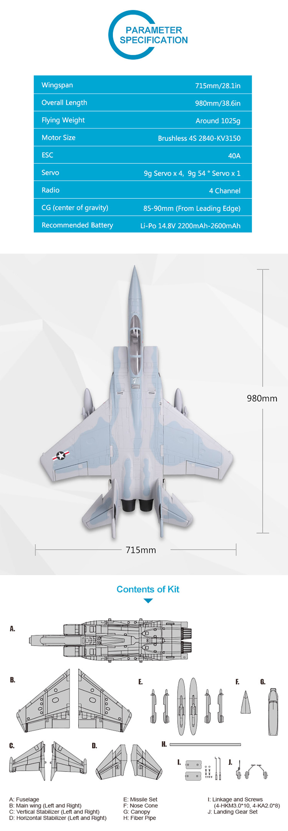 FMS-F15-Eagle-V2-715mm-Wingspan-64mm-Ducted-Fan-Aircrafts-EPO-RC-Airplane-PNP-1773282-2