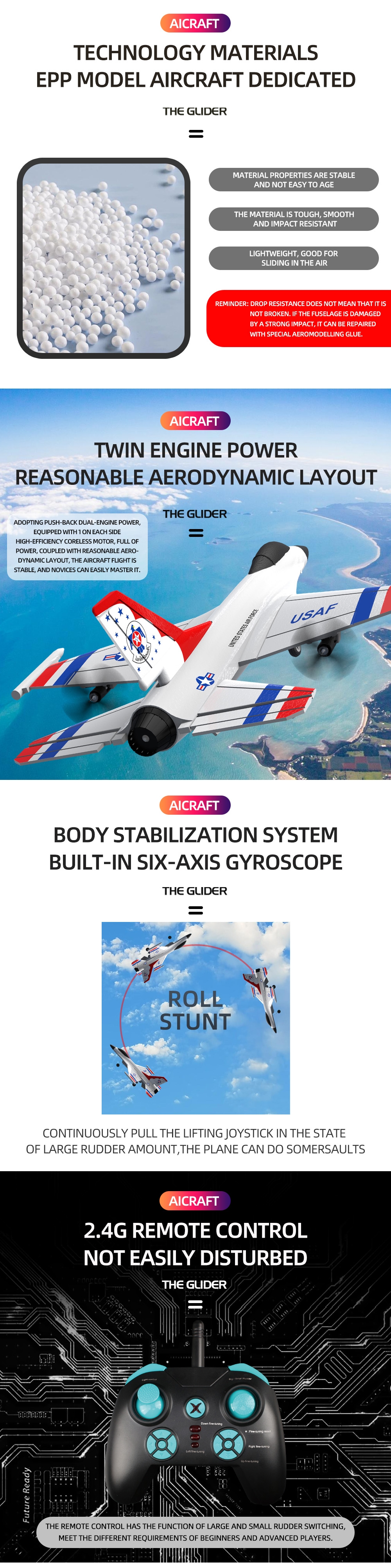 SUKHOI-F16-314mm-Wingspan-24Ghz-3CH-RTF-RC-Airplane-Glider-EPP-1861914-2