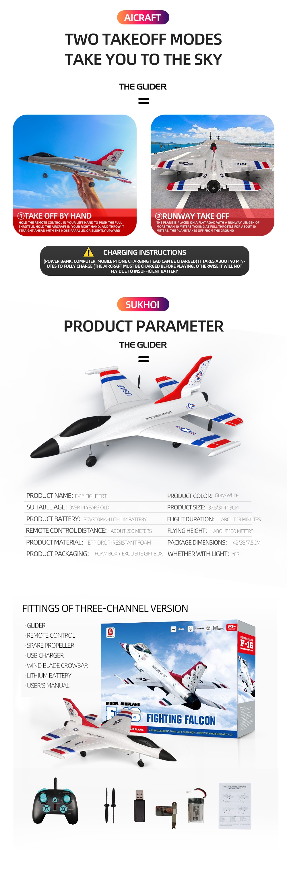 SUKHOI-F16-314mm-Wingspan-24Ghz-3CH-RTF-RC-Airplane-Glider-EPP-1861914-3
