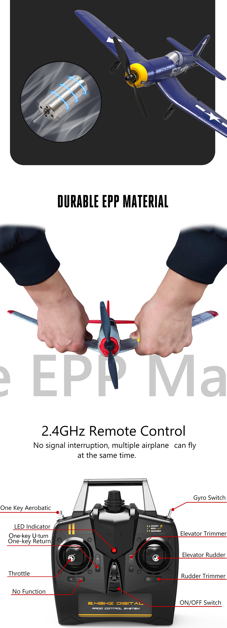 Three-batteries-Eachine-Mini-F4U-EPP-400mm-Wingspan-24G-6-Axis-Gyro-One-Key-Return-Aerobatic-Indoor--1775511-6