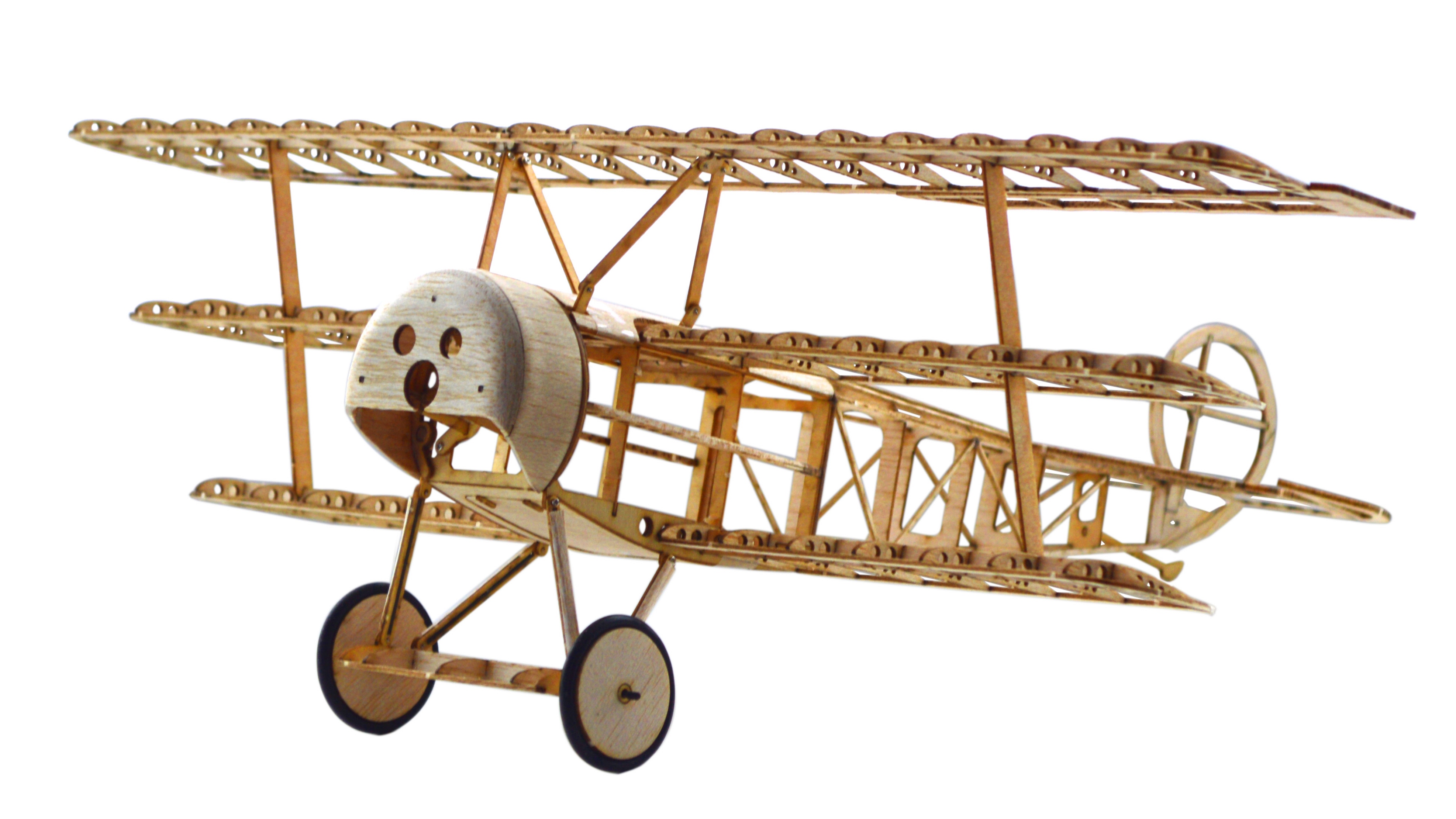 Tony-Rays-AeroModel-Fokker-Dr1-358mm-Wingspan-Balsa-Wood-Laser-Cut-Triplane-RC-Airplane-Warbird-KIT-1798764-1