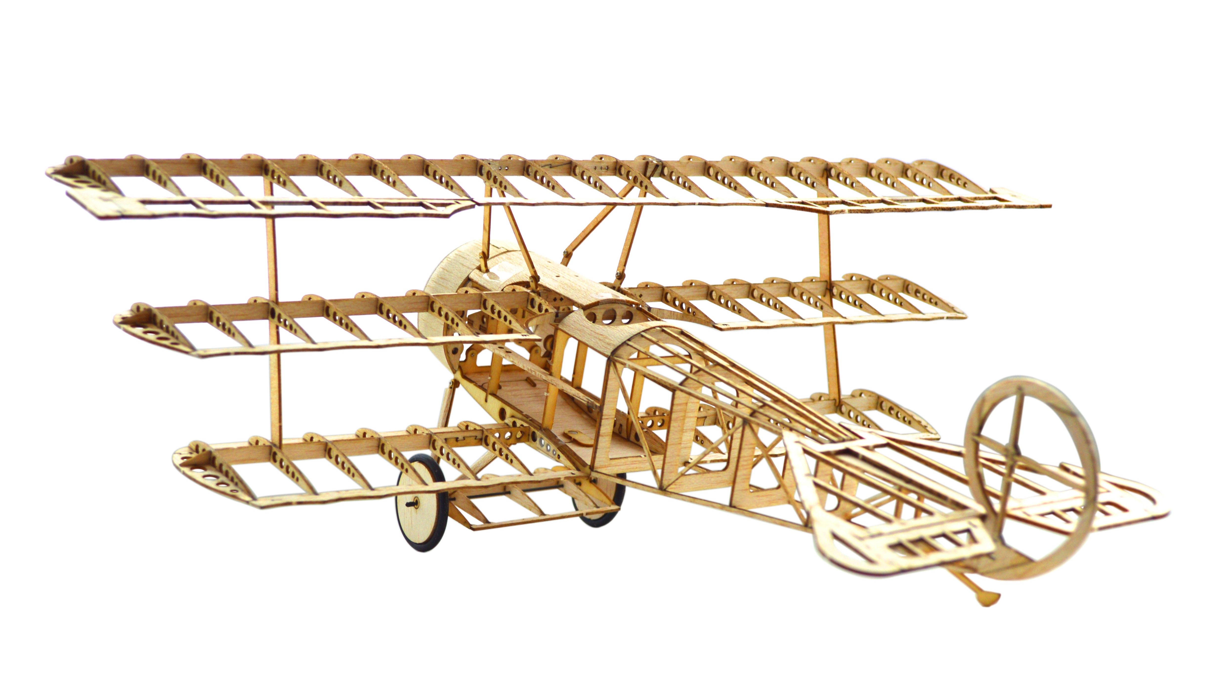 Tony-Rays-AeroModel-Fokker-Dr1-358mm-Wingspan-Balsa-Wood-Laser-Cut-Triplane-RC-Airplane-Warbird-KIT-1798764-2