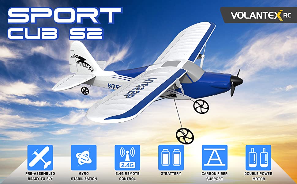 VolantexRC-Sport-Cub-762-2-400mm-Wingspan-24G-2CH-EPP-Mini-RC-Airplane-Trainer-RTF-With-Gyro-Stabili-1900977-1