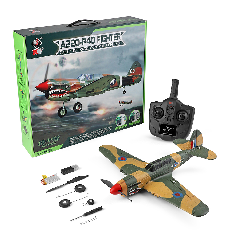 XK-A220-P40-384mm-Wingspan-24G-4CH-3D6G-Mode-Switchable-6-Axis-Gyro-Aircraft-Fixed-Wing-EPP-RC-Airpl-1890233-12