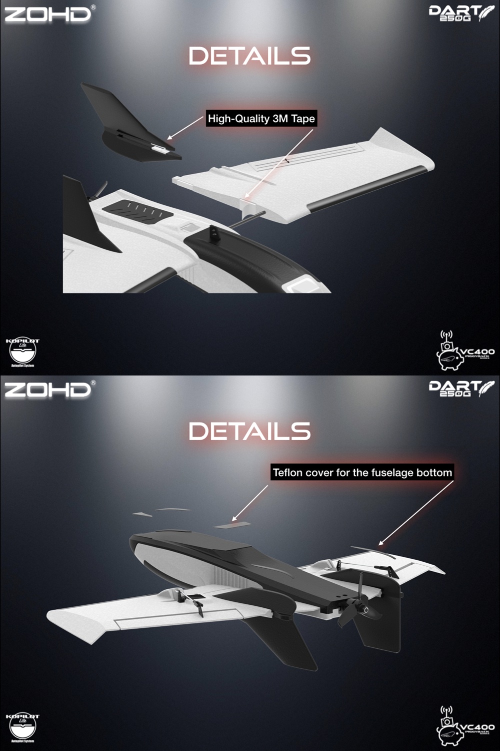 ZOHD-Dart250G-570mm-Wingspan-Sub-250-grams-Sweep-Forward-Wing-AIO-EPP-FPV-RC-Airplane-PNPFPV-Ready-V-1577924-6