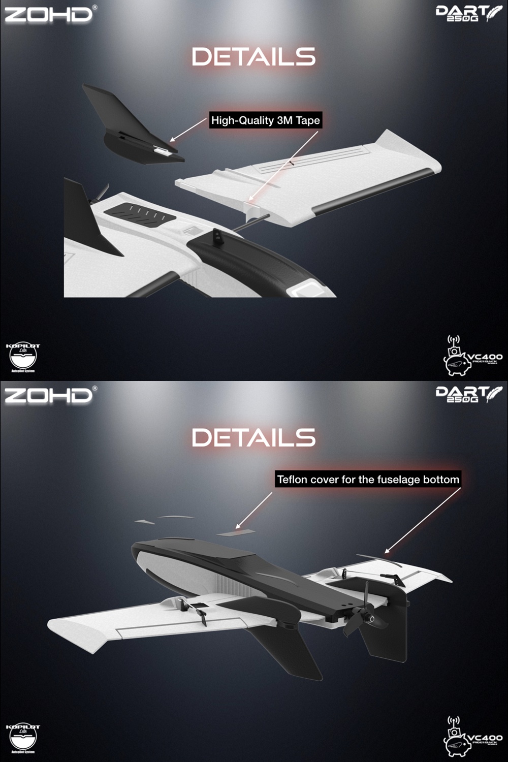 ZOHD-Dart250G-570mm-Wingspan-Sub-250-grams-Sweep-Forward-Wing-AIO-EPP-FPV-RC-Airplane-PNPFPV-Ready-V-1577924-6