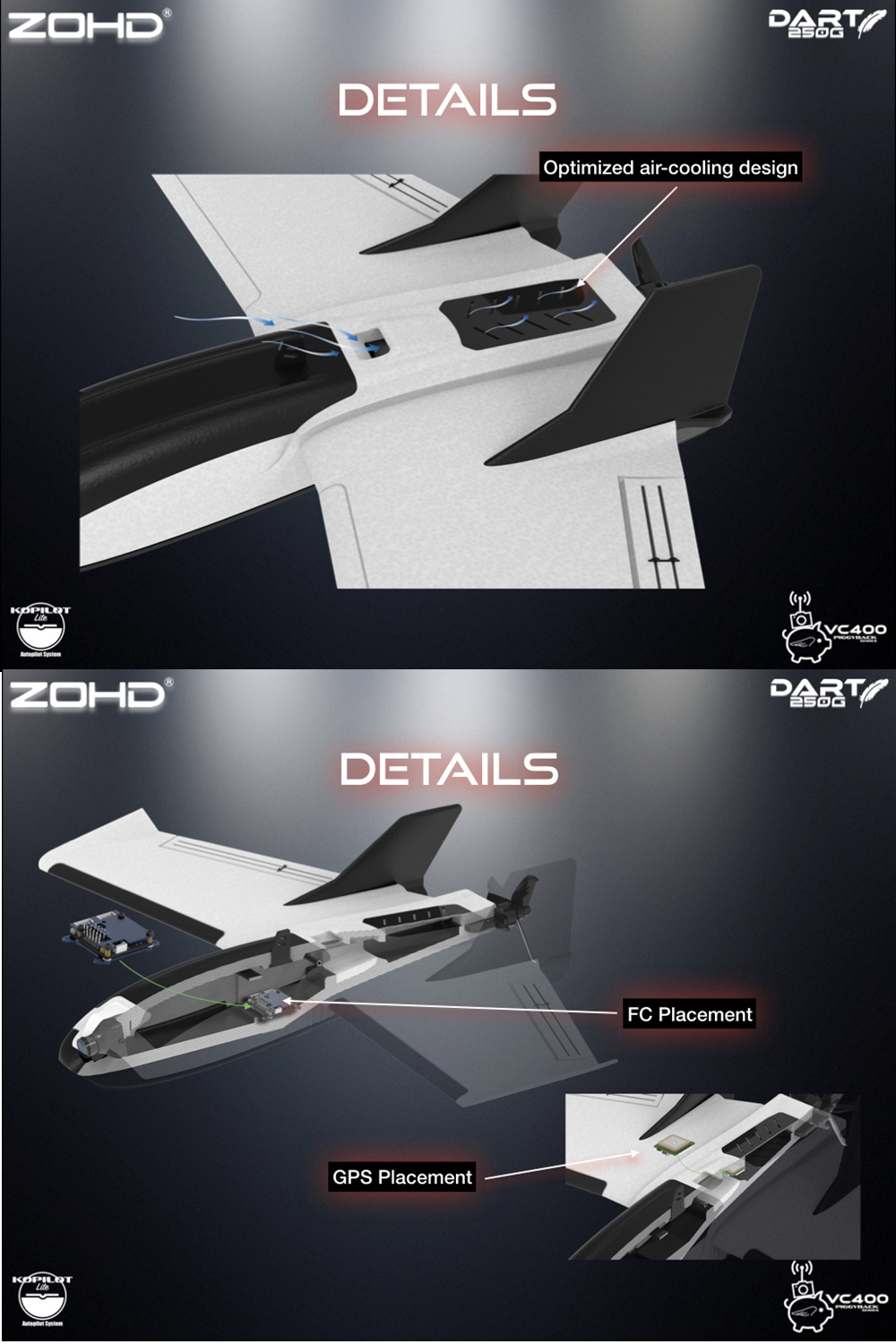 ZOHD-Dart250G-570mm-Wingspan-Sub-250-grams-Sweep-Forward-Wing-AIO-EPP-FPV-RC-Airplane-PNPFPV-Ready-V-1577924-9
