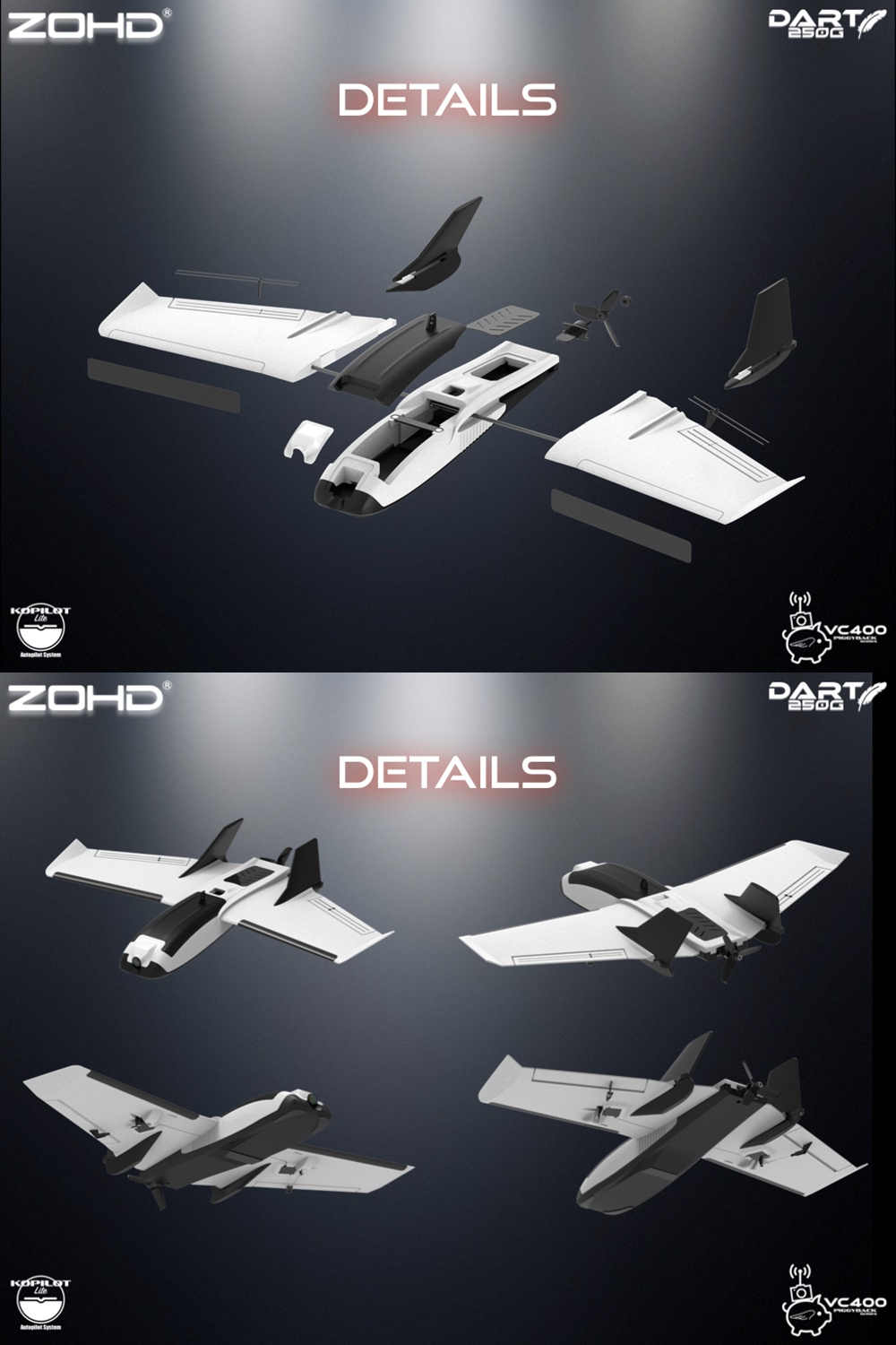 ZOHD-Dart250G-570mm-Wingspan-Sub-250-grams-Sweep-Forward-Wing-AIO-EPP-FPV-RC-Airplane-PNPFPV-Ready-V-1577924-10