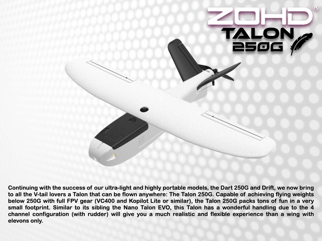 ZOHD-Talon-250G-620mm-Wingspan-Tinniest-V-Tail-EPP-FPV-RC-Aircraft-RC-Airplane-PNPFPV-Version-1826954-2