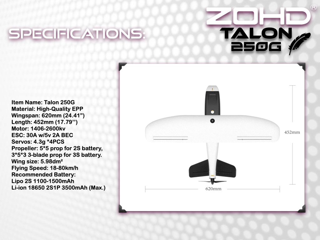 ZOHD-Talon-250G-620mm-Wingspan-Tinniest-V-Tail-EPP-FPV-RC-Aircraft-RC-Airplane-PNPFPV-Version-1826954-4