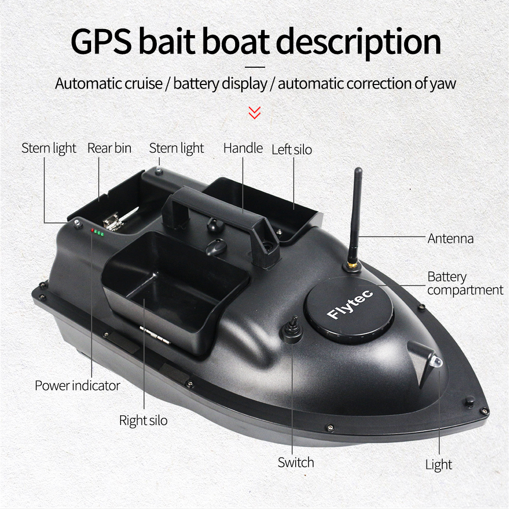 Flytec-V010-24G-Intelligent-Positioning-Three-Bait-Tanks-Automatic-Return-Fishing-Bait-RC-Boat-Vehic-1827163