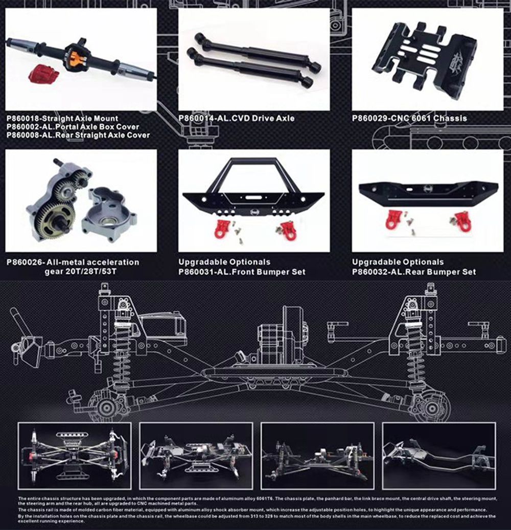 RGT-EX86100-PRO-Kit-110-24G-4WD-Rc-Car-Electric-Climbing-Rock-Crawler-without-Electronic-Parts-1458990