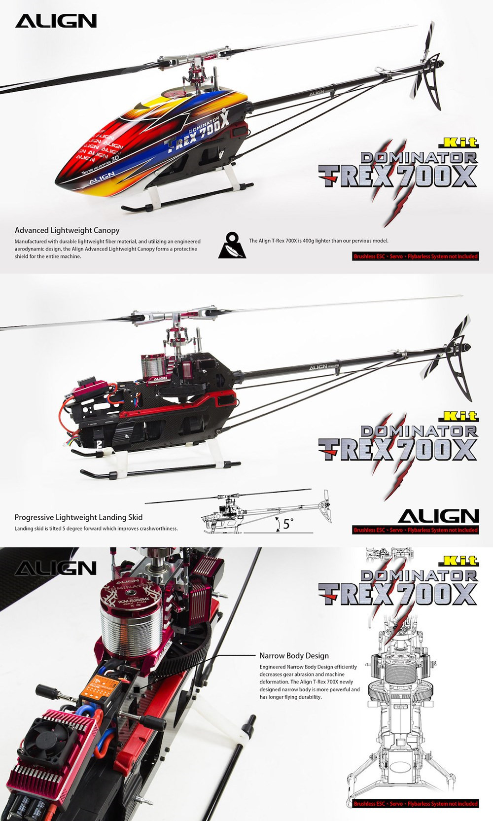 ALIGN-T-REX-700X-6CH-3D-Flying-RC-Helicopter-Super-Combo-With-Brushless-490KV-Motor-Servo-ESC-Flybar-1641660-1