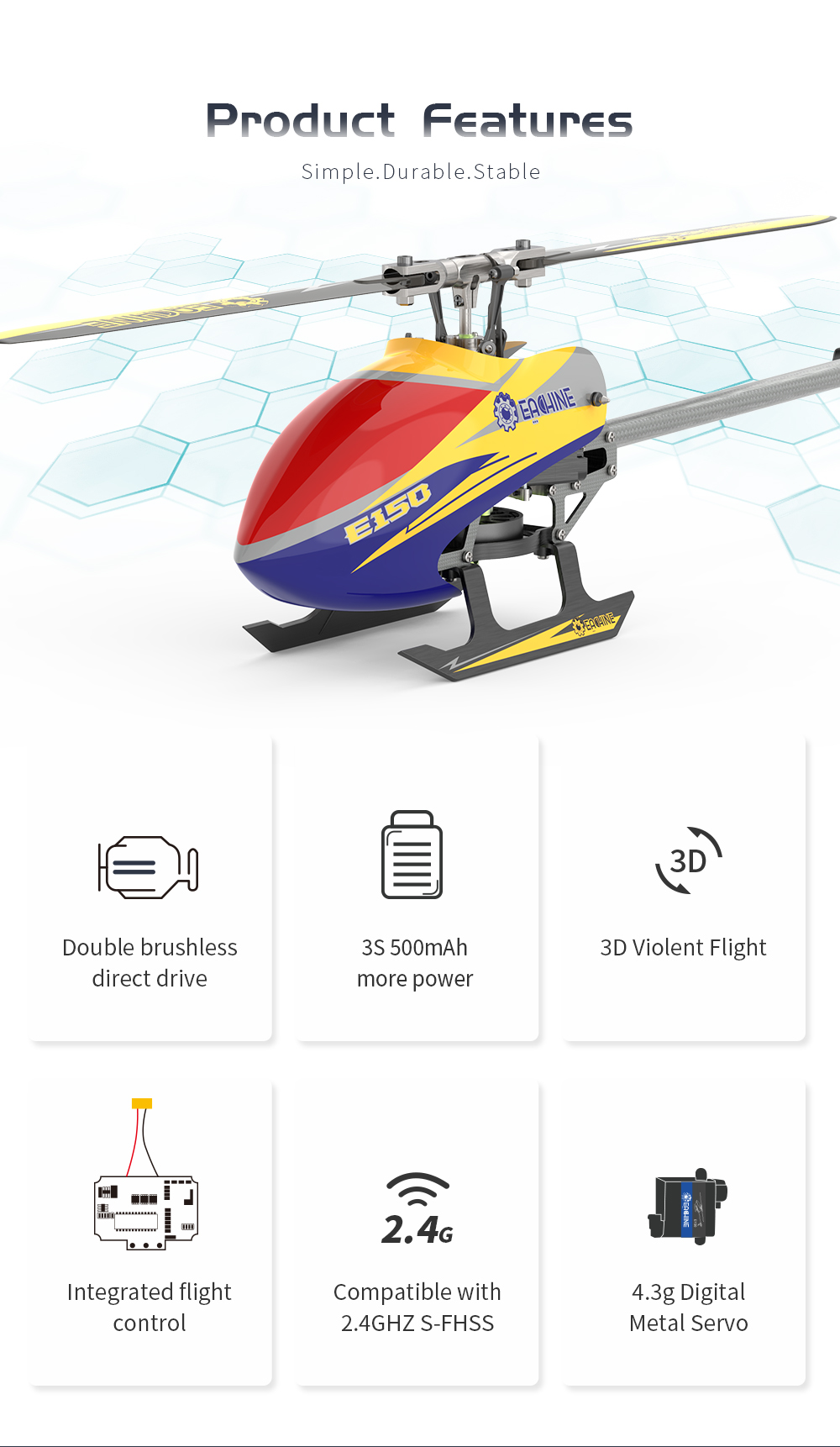 Eachine-E150-24G-6CH-6-Axis-Gyro-3D6G-Dual-Brushless-Direct-Drive-Motor-Flybarless-RC-Helicopter-BNF-1900365-2