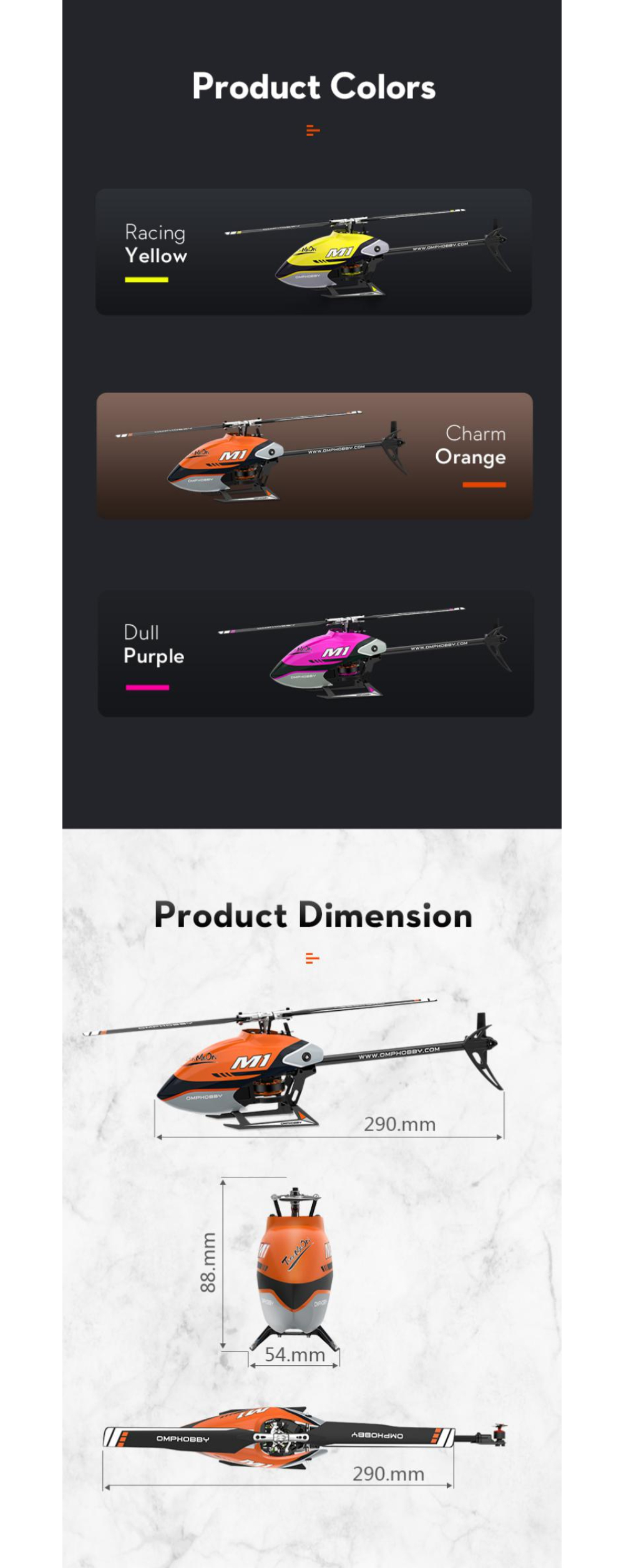 OMPHOBBY-M1-290mm-6CH-3D-Flybarless-Dual-Brushless-Direct-Drive-Motor-RC-Helicopter-BNF-with-Adjusta-1789668-3
