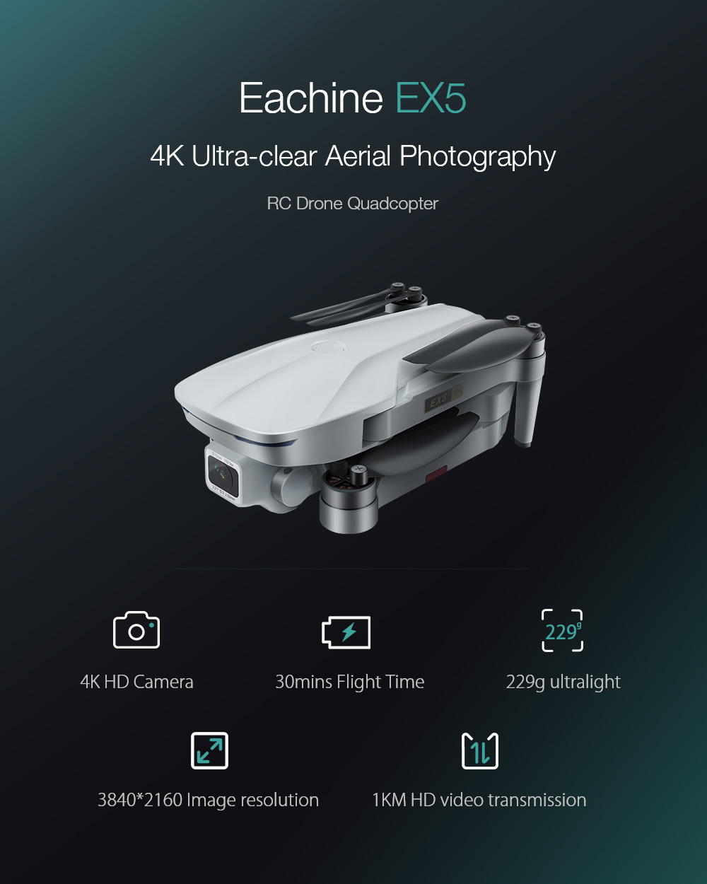 Eachine-EX5-5G-WIFI-1KM-FPV-GPS-With-4K-HD-Camera-30mins-Flight-Time-Optical-Flow-Foldable-RC-Drone--1775358-1