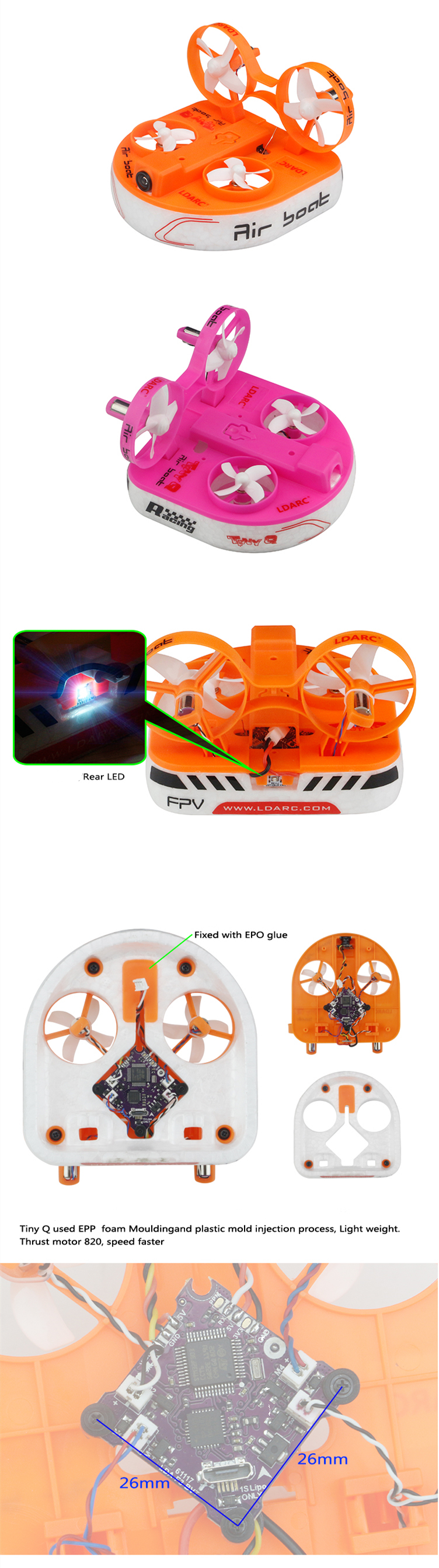 KINGKONGLDARC-Tiny-Q-FPV-Air-Boat-RC-Quadcopter-With-58G-800TVL-Camera-F3-Flight-Controller-PNP-1336948-1