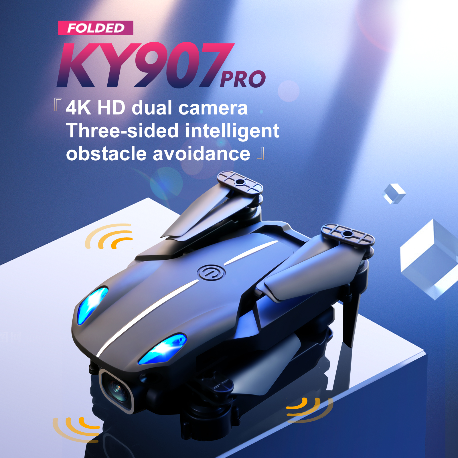 KY907-PRO-Mini-Wifi-FPV-with-4K-HD-Camera-Three-side-Obstacle-Avoidance-Headless-Mode-RC-Drone-Quadc-1906185-1