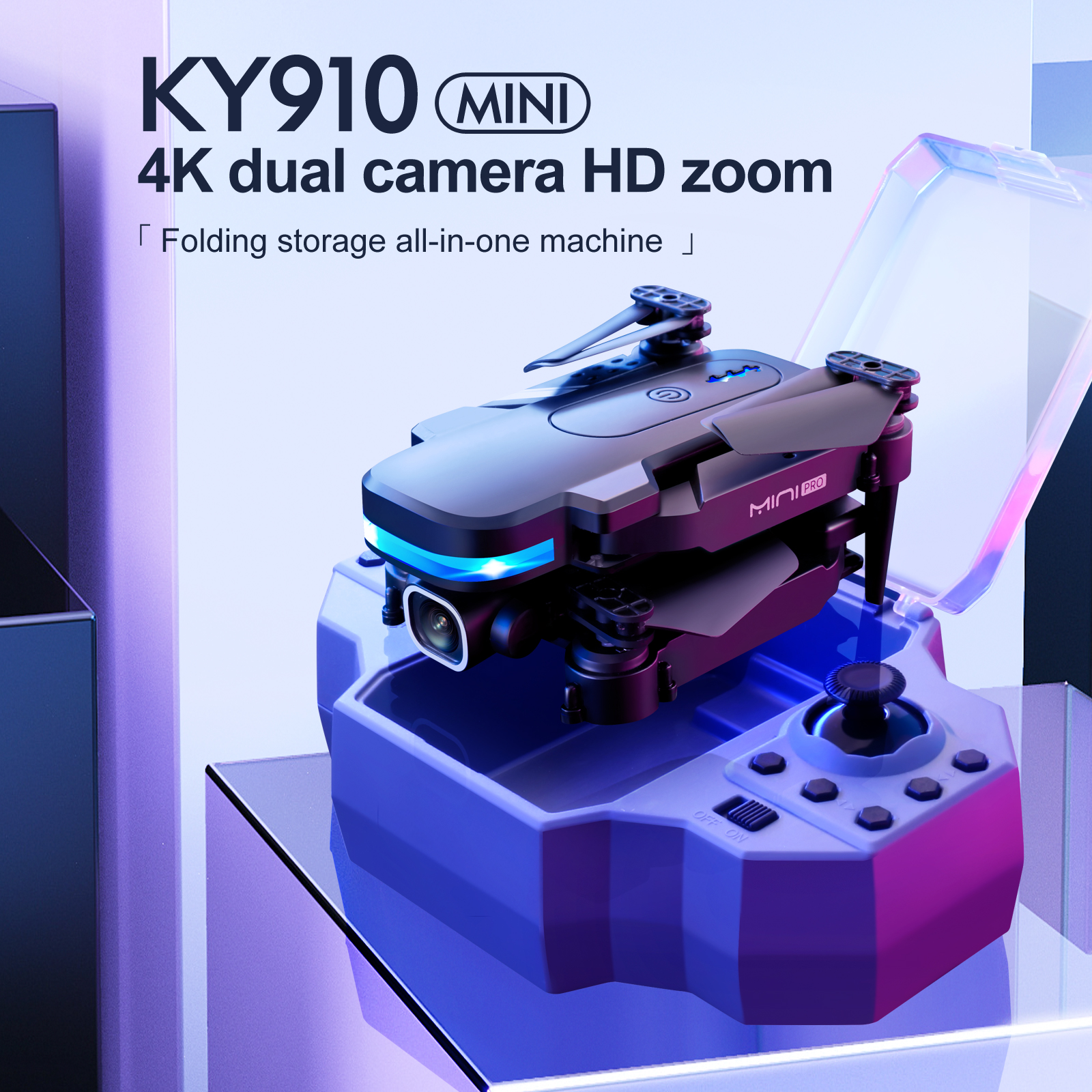 KY910-Mini-WiFi-FPV-with-4K-HD-Dual-50x-ZOOM-Camera-Altitude-Hold-Mode-Gravity-Control-Foldable-RC-D-1902386-1