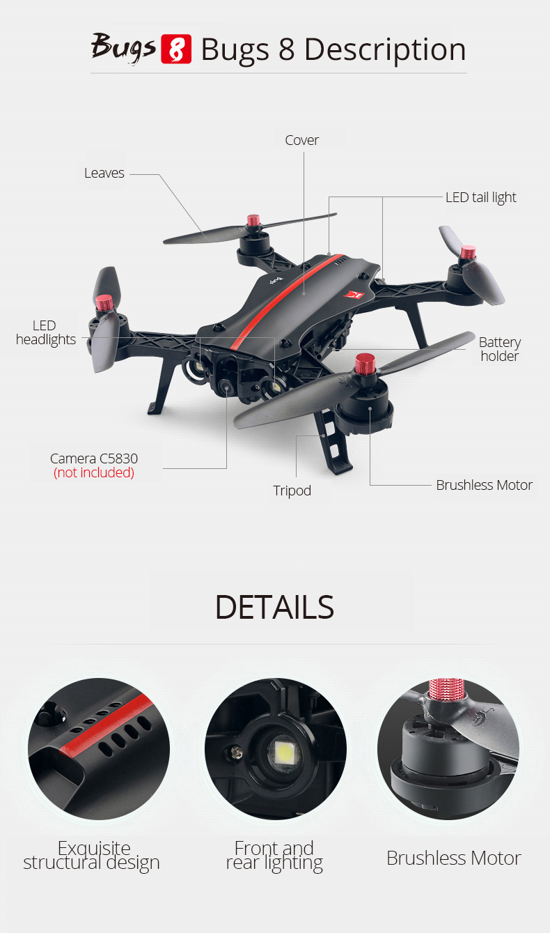MJX-B8-Bugs-8-250mm-With-LED-light-Brushless-Racer-Drone-Quadcopter-RTF-1254331-4