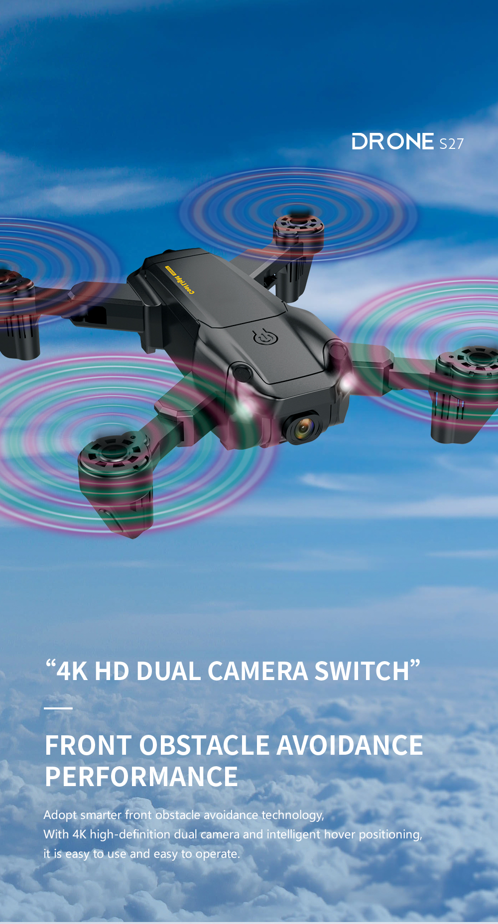 S27-24G-Mini-Drone-with-4K-Camera-Air-Pressure-Altitude-Hold-Obstacle-Avoidance-Foldable-RC-Quadcopt-1908252-2