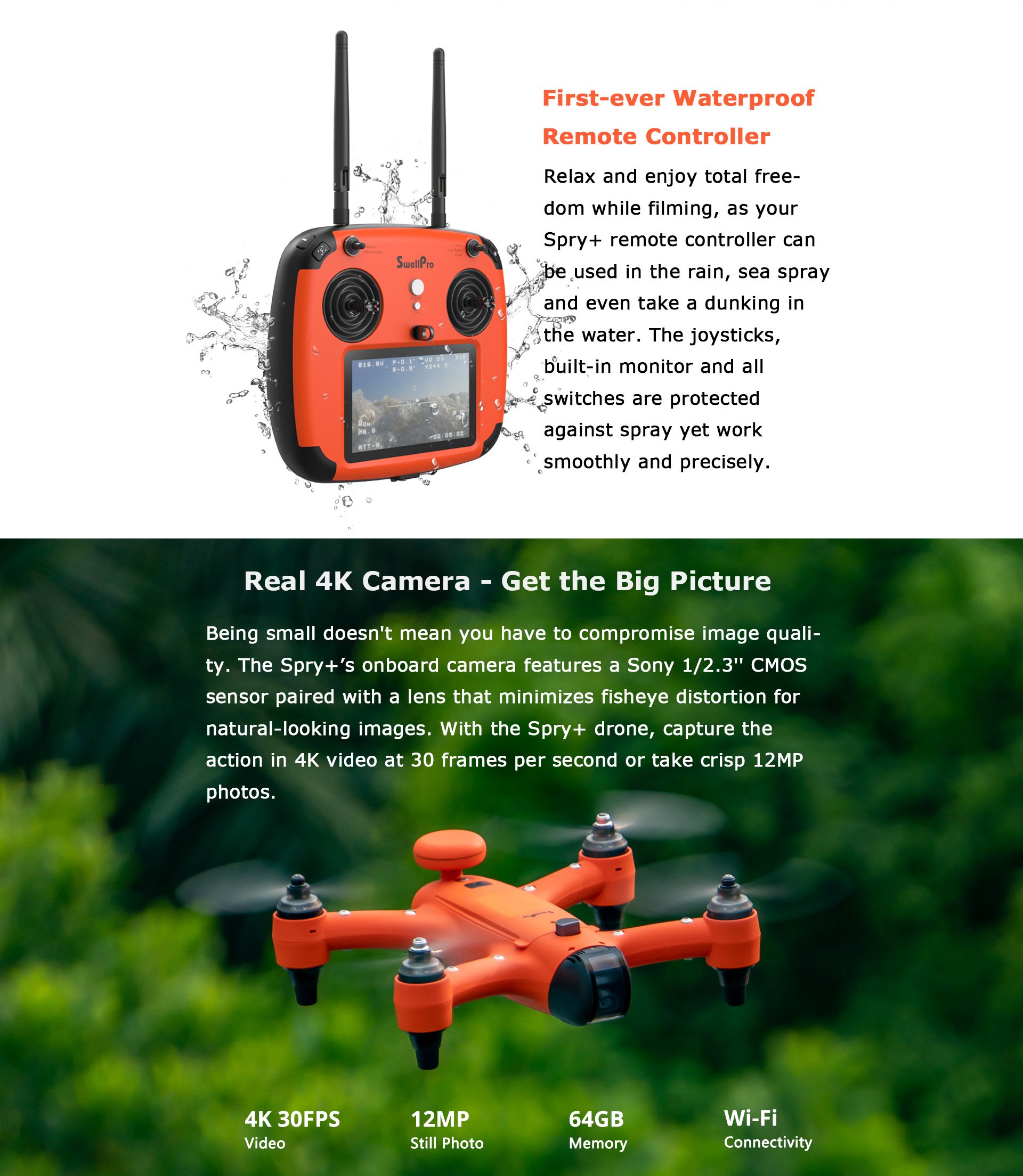 SwellPro-Spry-58G-WIFI-FPV-GPS-with-4K-HD-Camera-Servo-Gimbal-Wateproof-RC-Underwater-Drone-Quadcopt-1890881-4