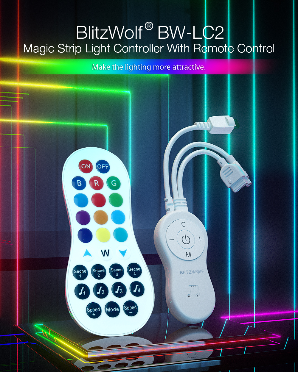 BlitzWolfreg-BW-LC2-Magic-Strip-Light-Controller-With-Remote-Control-Copmatible-with-4Pin-Magic-Stri-1800369-1