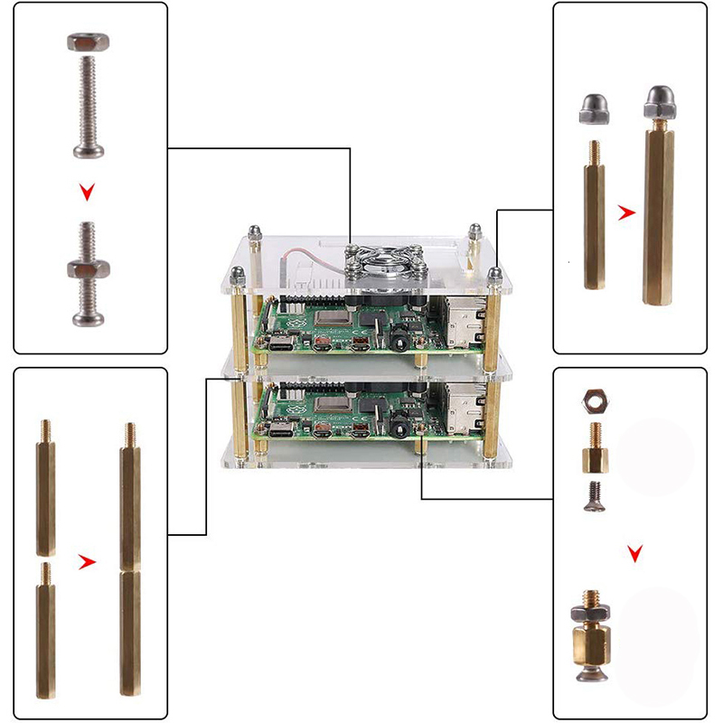1-10-Layers-Transparent-Acrylic-Case-Box--Cooling-Fan-with-Metal-Cover-for-Raspberry-Pi-4-3-Model-B3-1933023-7