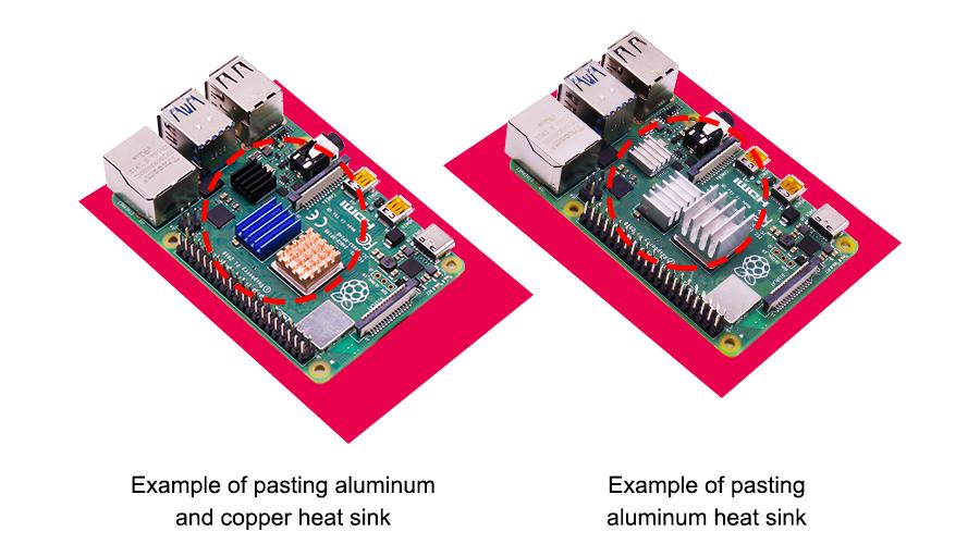 1-Copper-Sheet--2-Aluminum-Sheets-Heatsink-Kit-with-Black-Glue-for-Raspberry-Pi-4B-1608368-2