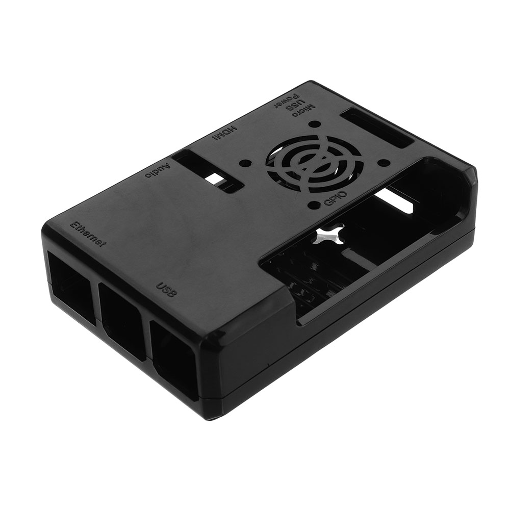 Black-ABS-Exclouse-Box-Case-With-Fan-Hole-For-Raspberry-PI-3-Model-B-1311175-1