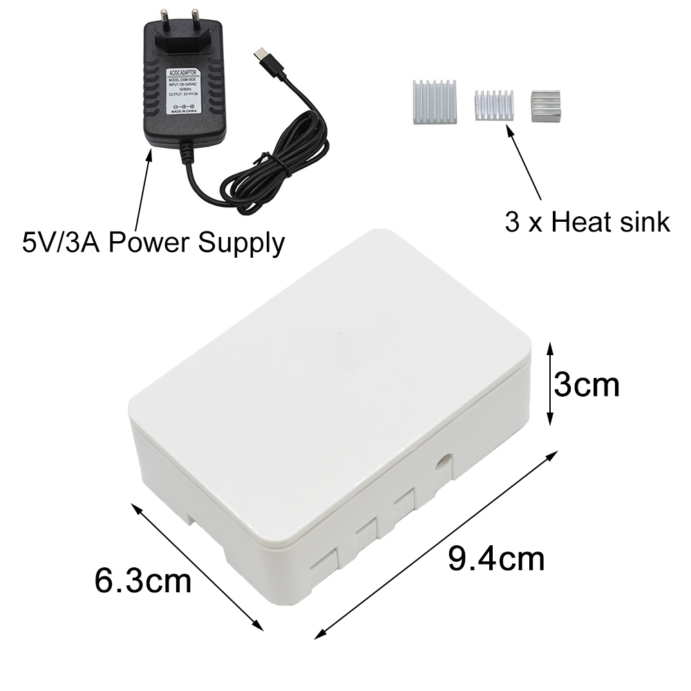 BlackWhiteTransparent-Raspberry-Pi-ABS-Case-Enclosure-Box-V4-With-Heat-Sink--5V3A-Power-Supply-EU-Pl-1593314-2