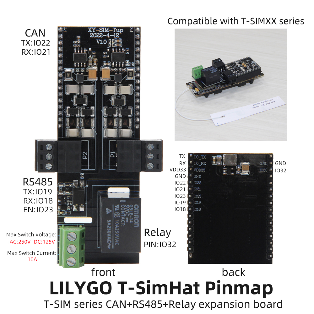 LILYGOreg-T-SimHat-CAN-RS485-Relay-5V-With-Optocoupler-Isolation-Module-T-SIM-Series-Expansion-Devel-1965885-1