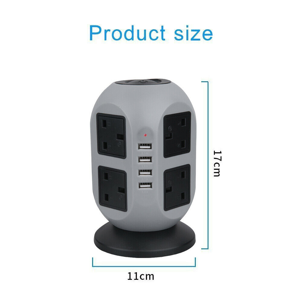 3M-Extension-Lead-Cable-Surge-Protected-Tower-Power-Socket-with-8Way-4-USB-1957280-9