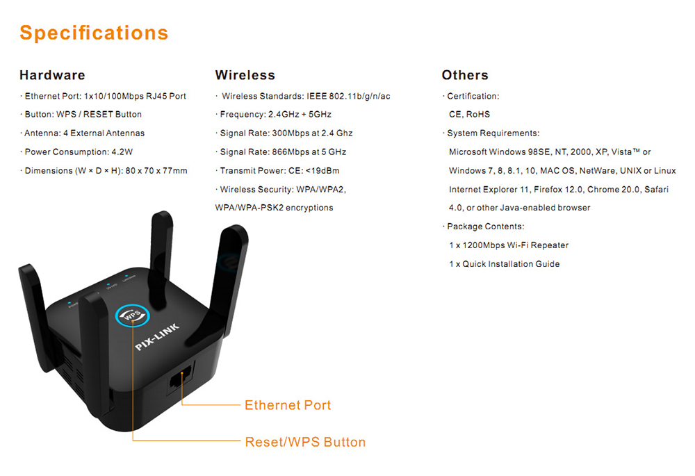 PIXLINK-1200M-Dual-Band-Wifi-Repeater-5G-AP-Wireless-Signal-Booster-Extender-Amplifier-Wifi-Range-Ex-1762373-9