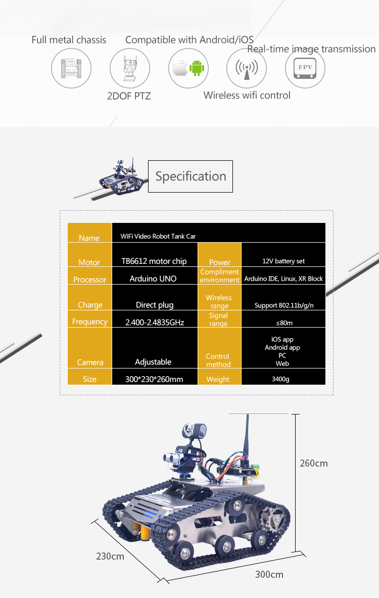 Xiao-R-DIY-WiFi-Video-Obstacle-Avoidance-Smart-Robot-Tank-Car-For-UNOR3-with-Camera-PTZ-1274410-2